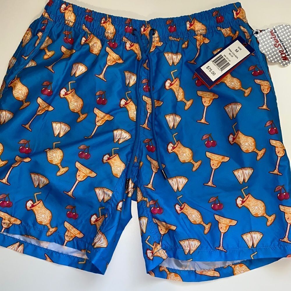 🔥MR. SWIM pina colada  blue Boardshorts sz M New
